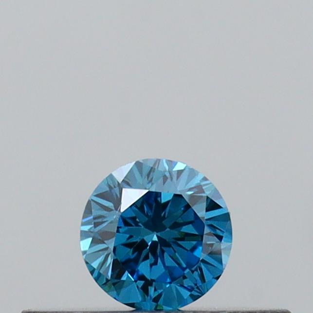 Actual 0.15 carat Vivid Blue Round lab-grown diamond