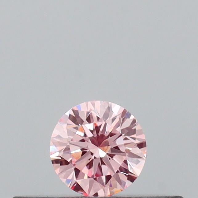 Actual 0.14 carat Fancy Pink Round lab-grown diamond
