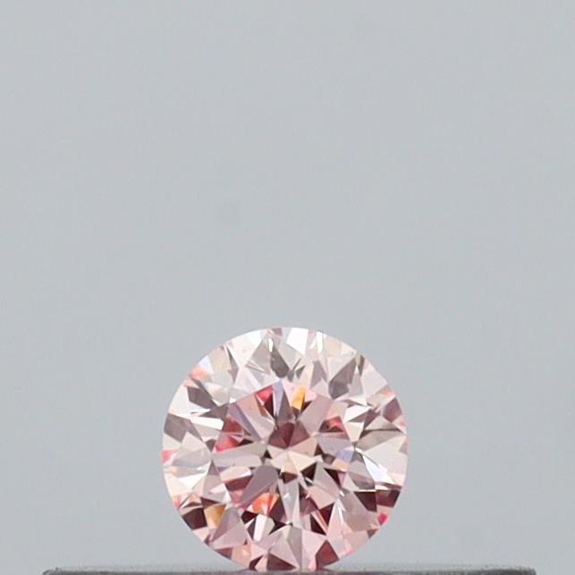Actual 0.09 carat Fancy Pink Round lab-grown diamond