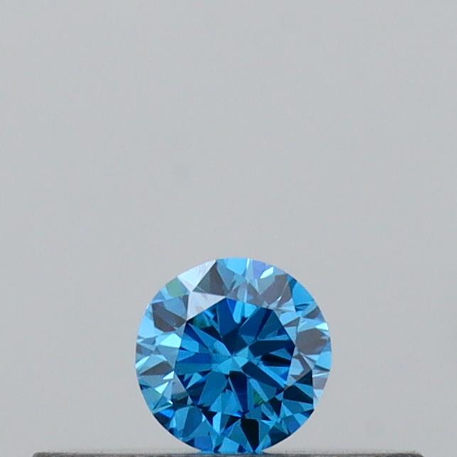 Actual 0.1 carat Vivid Blue Round lab-grown diamond