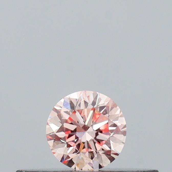 Actual 0.14 carat Fancy Pink Round lab-grown diamond