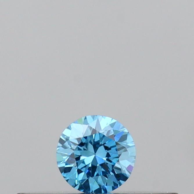 Actual 0.09 carat Vivid Blue Round lab-grown diamond