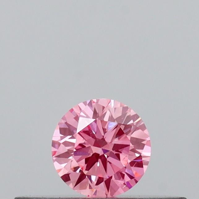 Actual 0.15 carat Vivid Pink Round lab-grown diamond