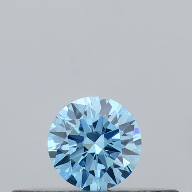 Actual 0.14 carat Vivid Blue Round lab-grown diamond
