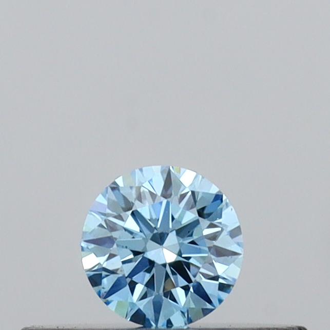 Actual 0.15 carat Vivid Blue Round lab-grown diamond