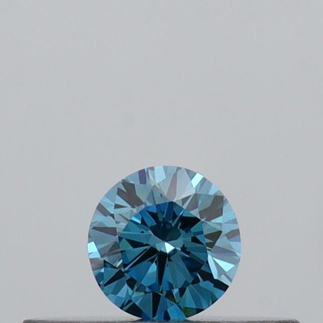 Actual 0.13 carat Vivid Blue Round lab-grown diamond