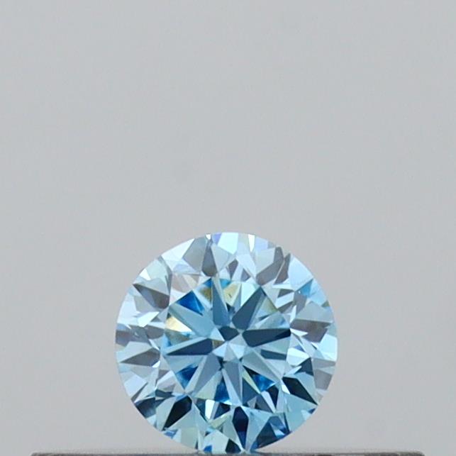 Actual 0.15 carat Vivid Blue Round lab-grown diamond