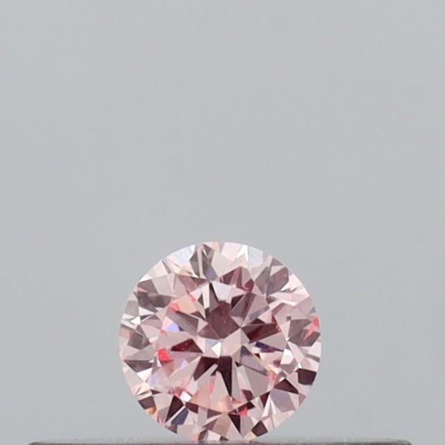 Actual 0.11 carat Fancy Pink Round lab-grown diamond