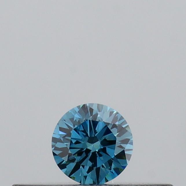 Actual 0.1 carat Vivid Blue Round lab-grown diamond