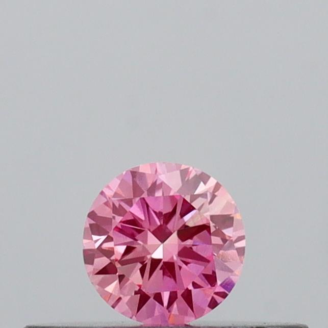 Actual 0.15 carat Vivid Pink Round lab-grown diamond