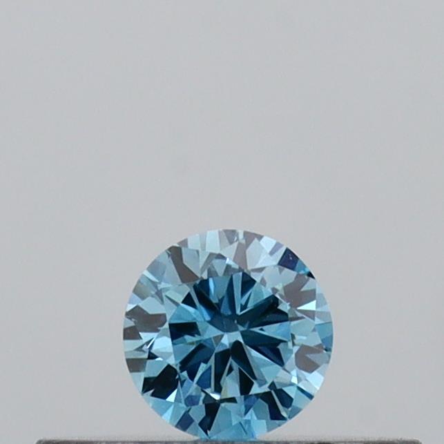 Actual 0.12 carat Vivid Blue Round lab-grown diamond