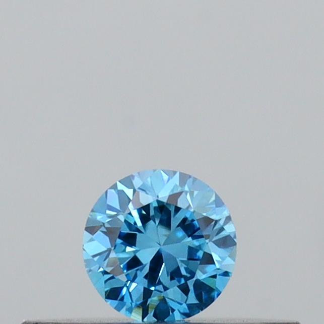 Actual 0.13 carat Vivid Blue Round lab-grown diamond