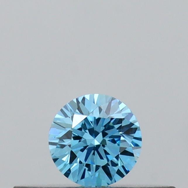 Actual 0.15 carat Vivid Blue Round lab-grown diamond