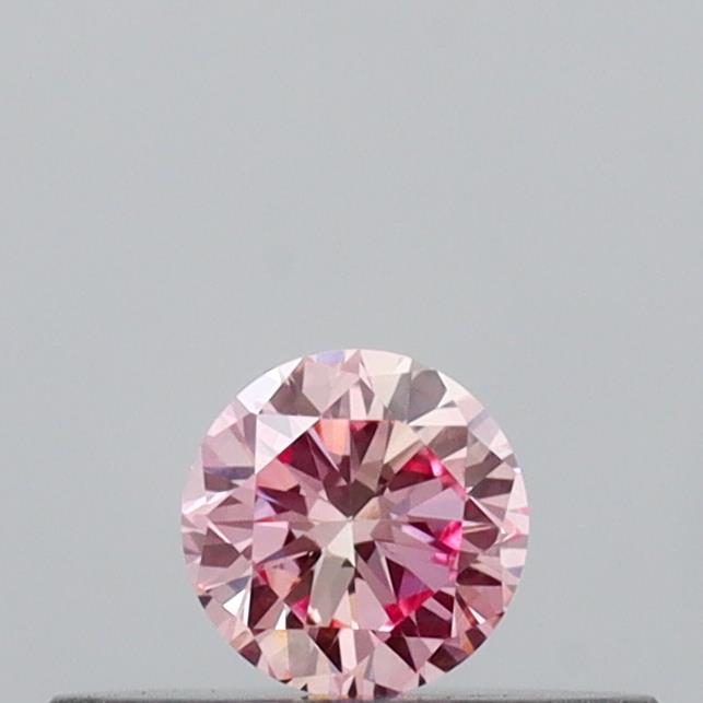 Actual 0.15 carat Intense Pink Round lab-grown diamond