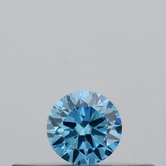 Actual 0.11 carat Vivid Blue Round lab-grown diamond