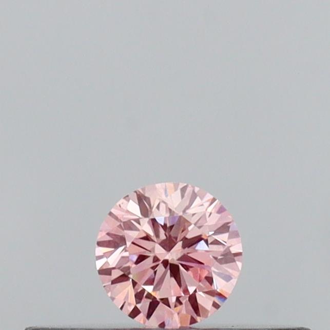 Actual 0.11 carat Fancy Pink Round lab-grown diamond
