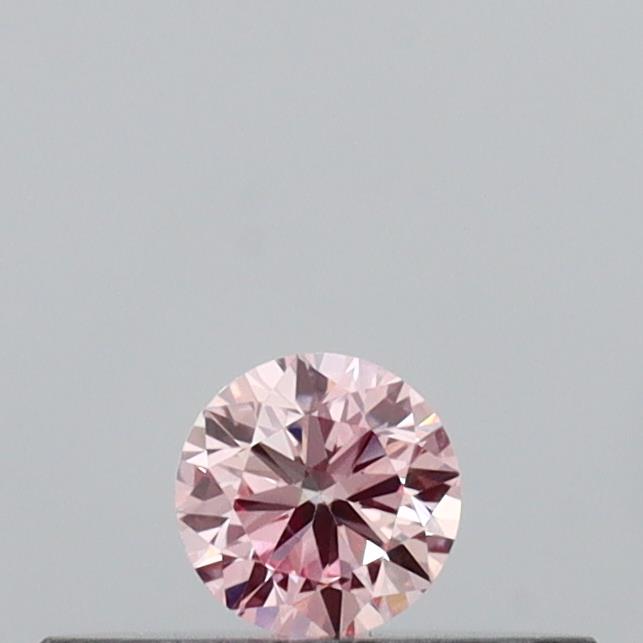 Actual 0.11 carat Fancy Pink Round lab-grown diamond