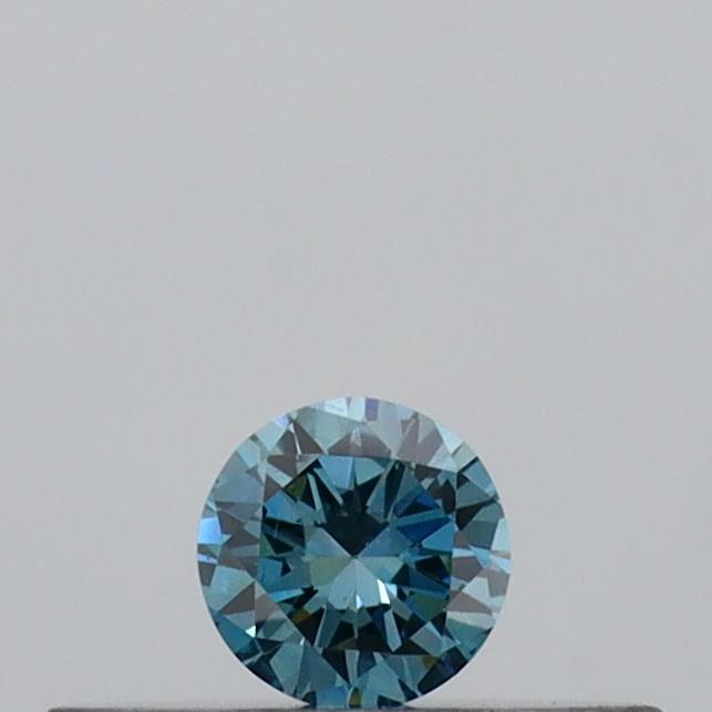 Actual 0.09 carat Vivid Blue Round lab-grown diamond