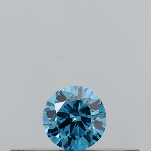Actual 0.09 carat Vivid Blue Round lab-grown diamond