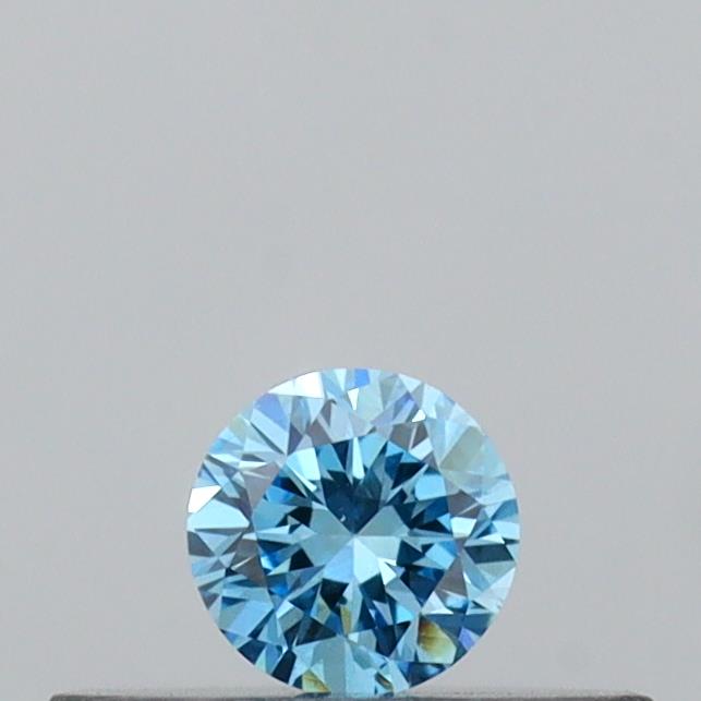 Actual 0.13 carat Vivid Blue Round lab-grown diamond