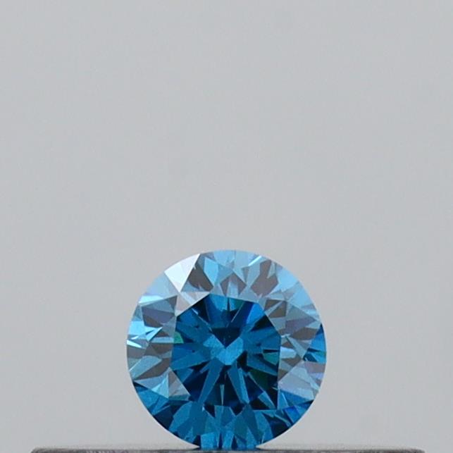 Actual 0.11 carat Vivid Blue Round lab-grown diamond