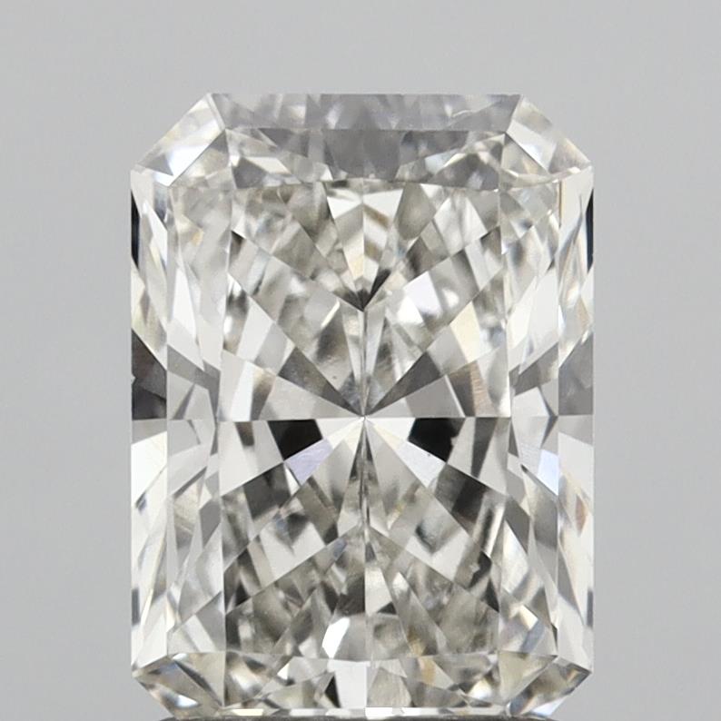 Actual 1.55 carat H Radiant lab-grown diamond