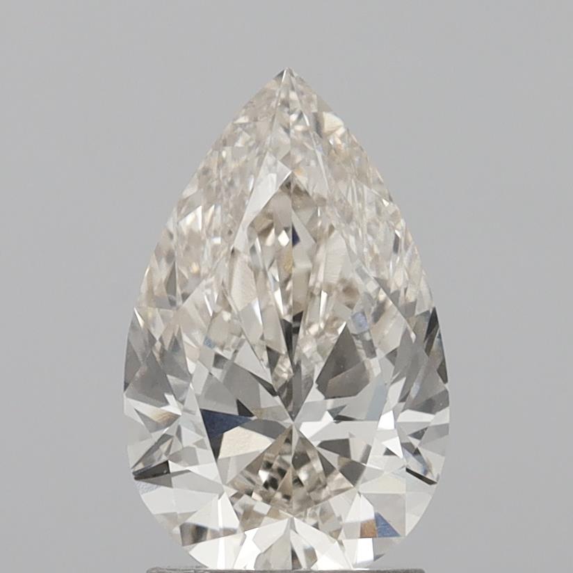 Actual 2.02 carat J Pear lab-grown diamond